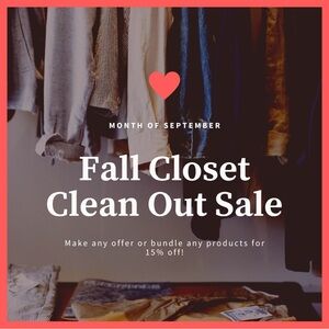 Fall closet clean out sale!